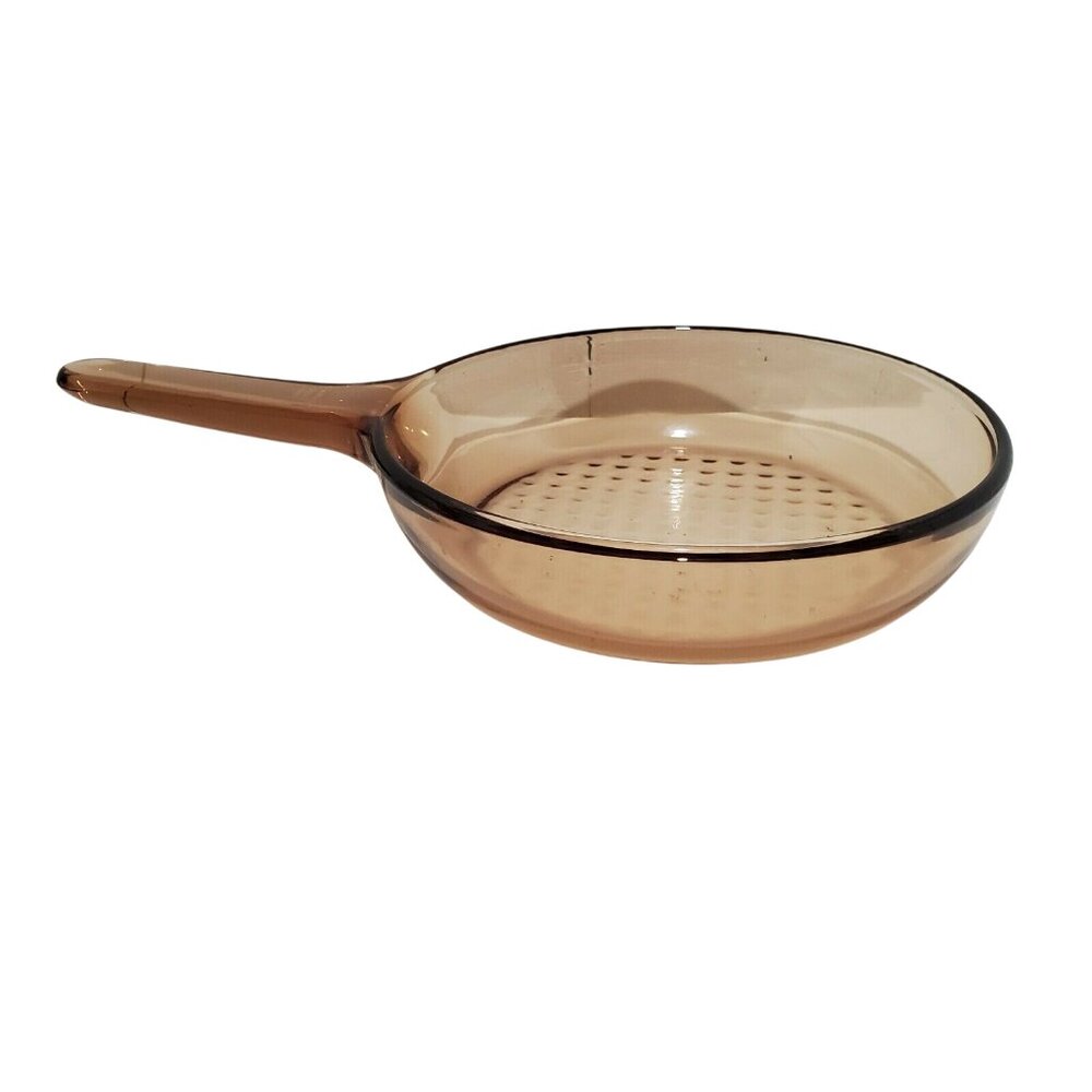 Pyrex Visions Amber Skillet 7" France CorningWare cookware brown retro kitchen - Picture 2 of 8